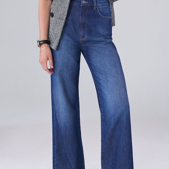 Anthropologie Pilcro The Annie Wide-Leg Jeans Pants Sz. 26 Dark Wash New